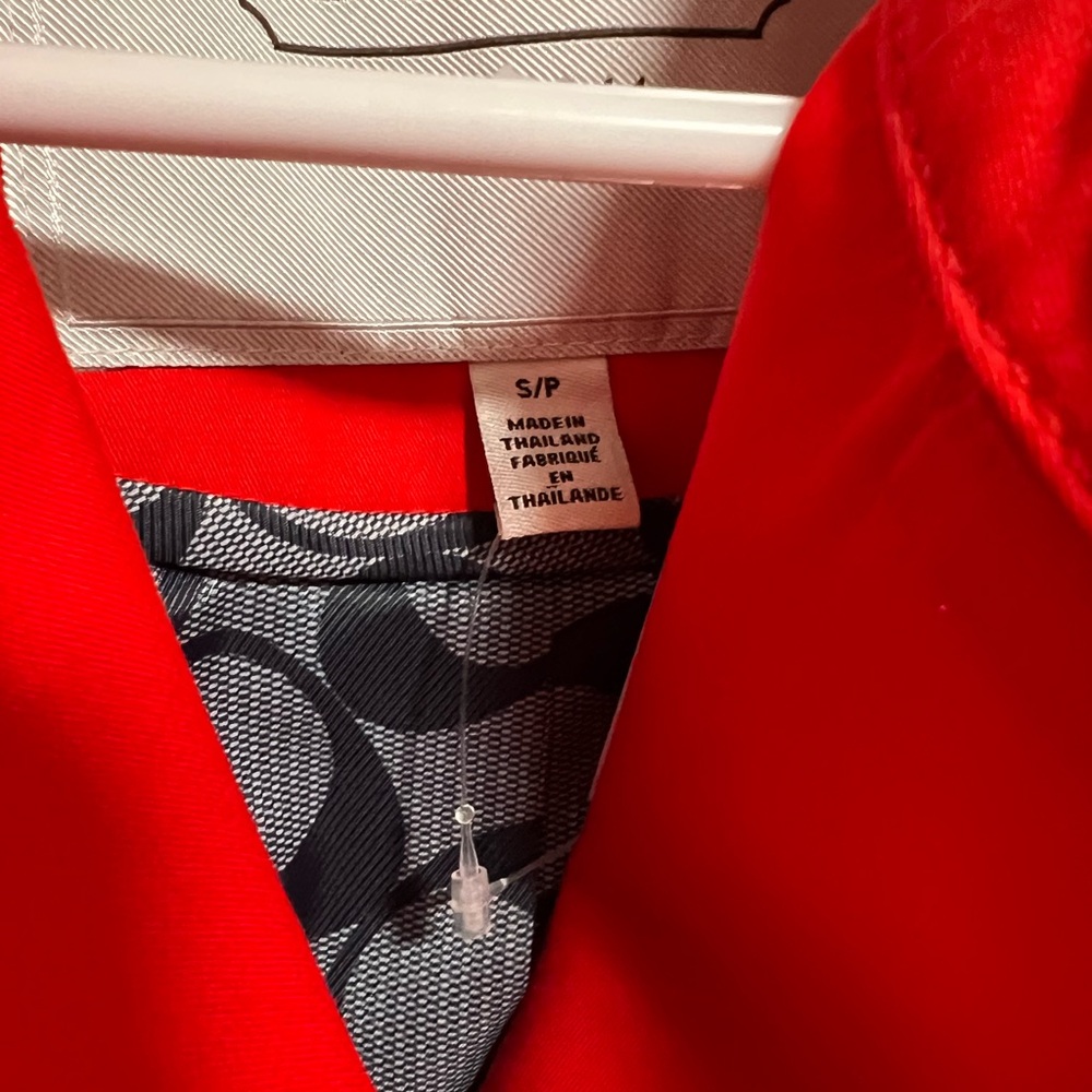 Coach Vivid Red Double-Breasted Trench Coat - Picture 3 of 6